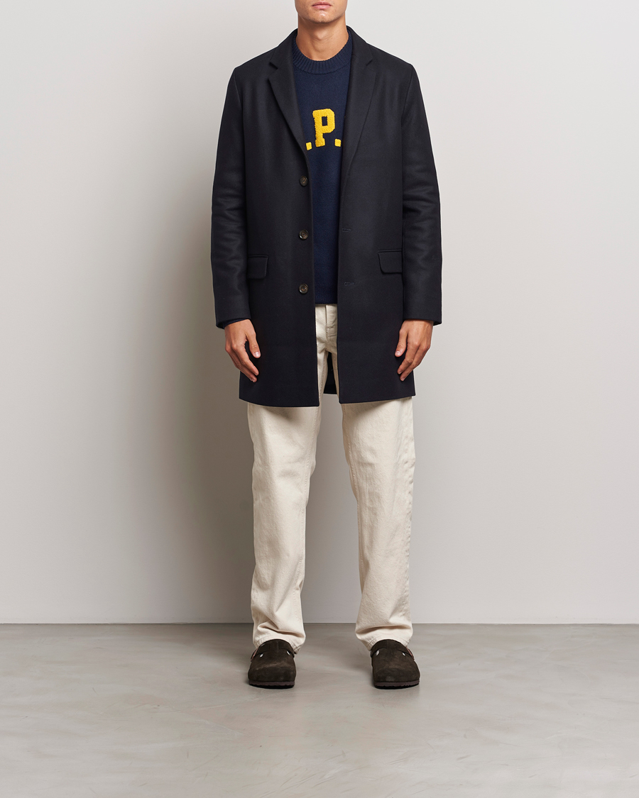 Herre | Jakker | A.P.C. | Visconti Wool/Cashmere Coat Dark Blue
