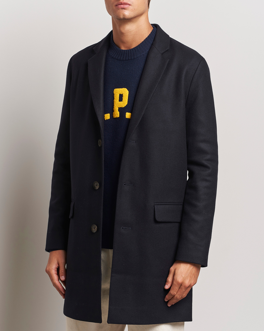 Herre | Jakker | A.P.C. | Visconti Wool/Cashmere Coat Dark Blue