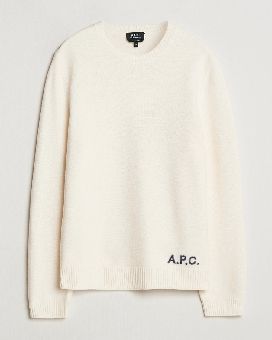 Herre | Gensere | A.P.C. | Edward Merino Wool Sweater Ecru