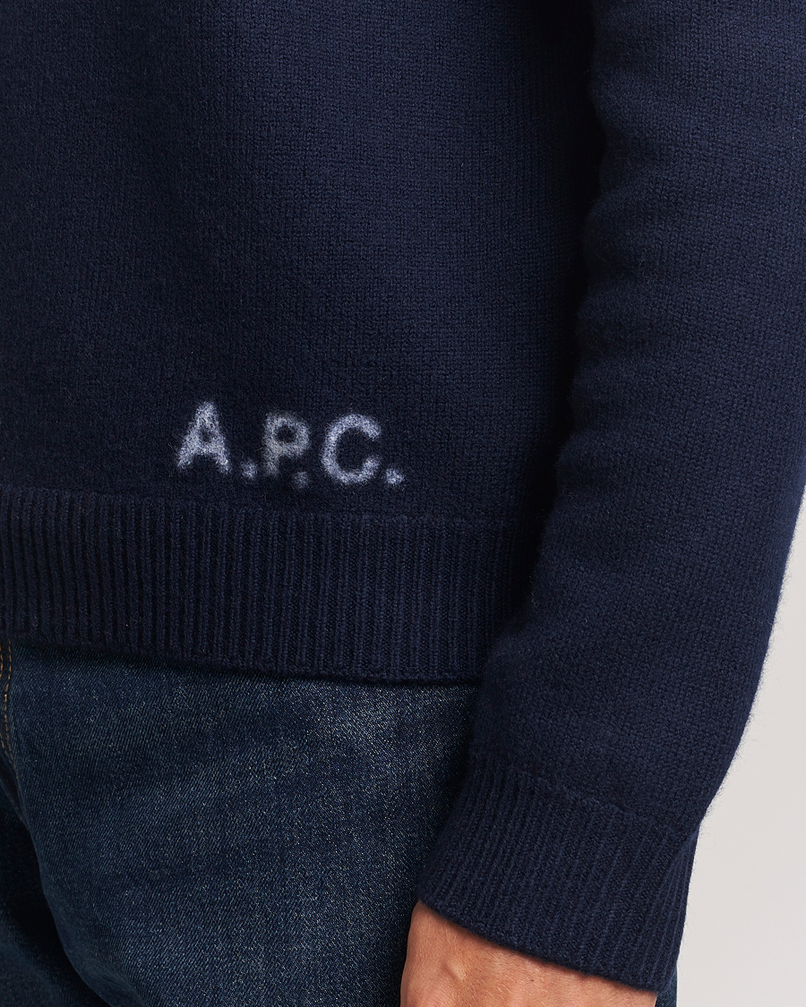 Herre | Gensere | A.P.C. | Edward Merino Wool Sweater Dark Navy