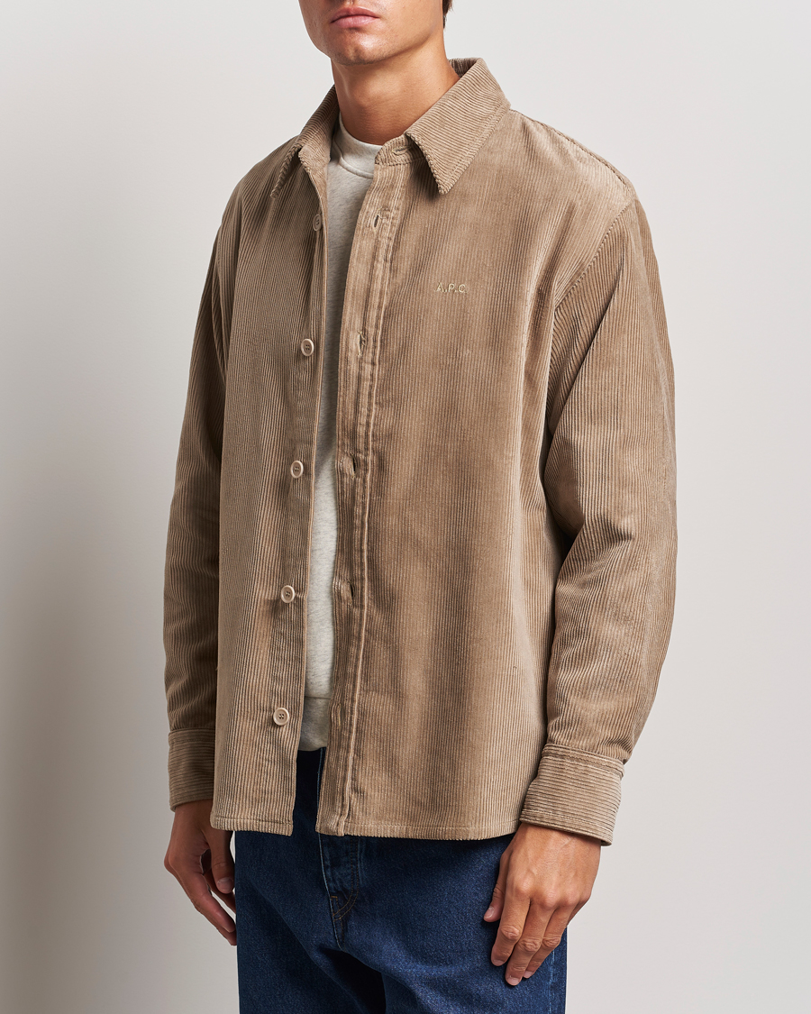 Herre | Skjorter | A.P.C. | Bobby Corduroy Overshirt Beige