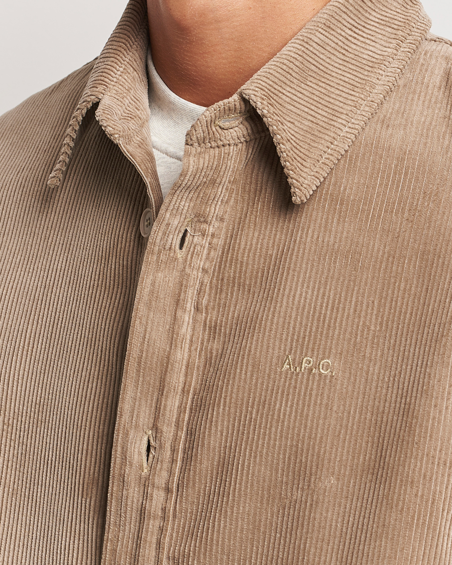 Herre | Skjorter | A.P.C. | Bobby Corduroy Overshirt Beige