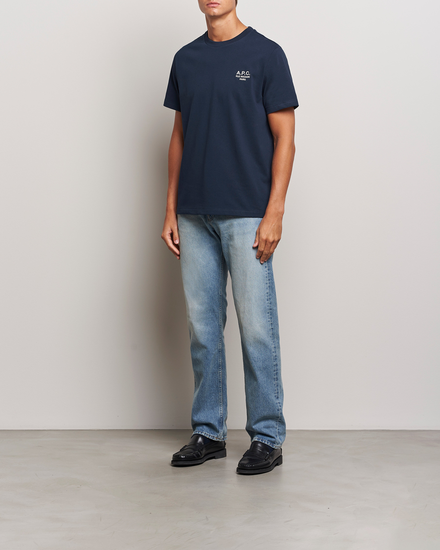 Herre | T-Shirts | A.P.C. | Rue Madame T-Shirt Dark Navy/Ecru