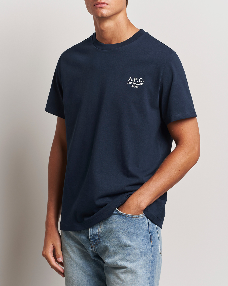 Herre | T-Shirts | A.P.C. | Rue Madame T-Shirt Dark Navy/Ecru