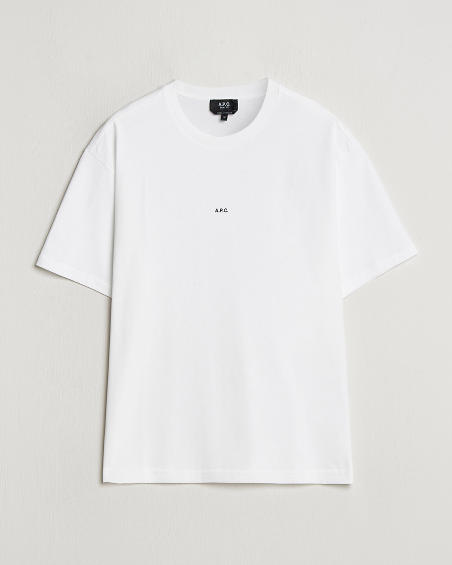 Herre | T-Shirts | A.P.C. | Boxy Micro Center Logo T-Shirt White