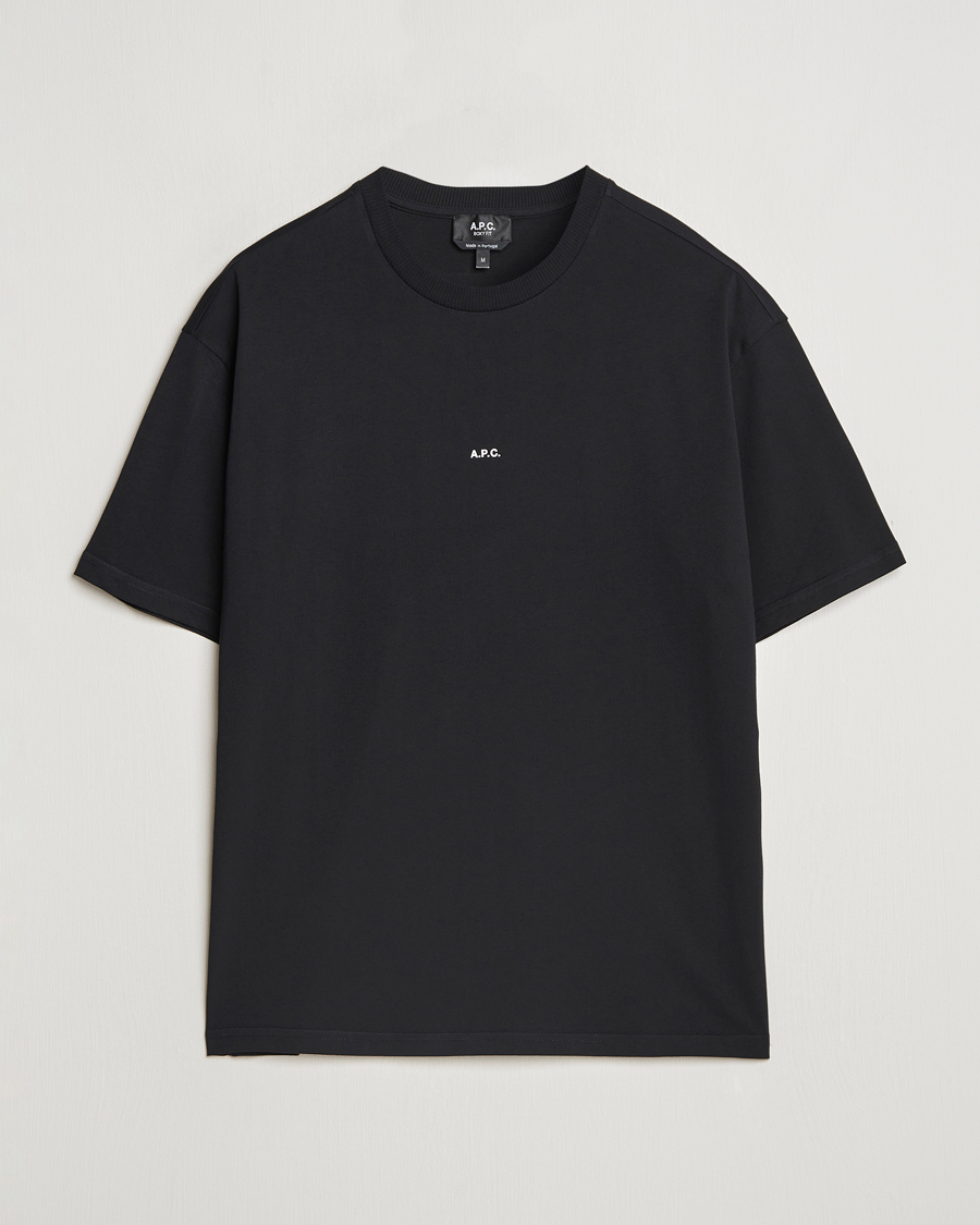 Herre | T-Shirts | A.P.C. | Boxy Micro Center Logo T-Shirt Black