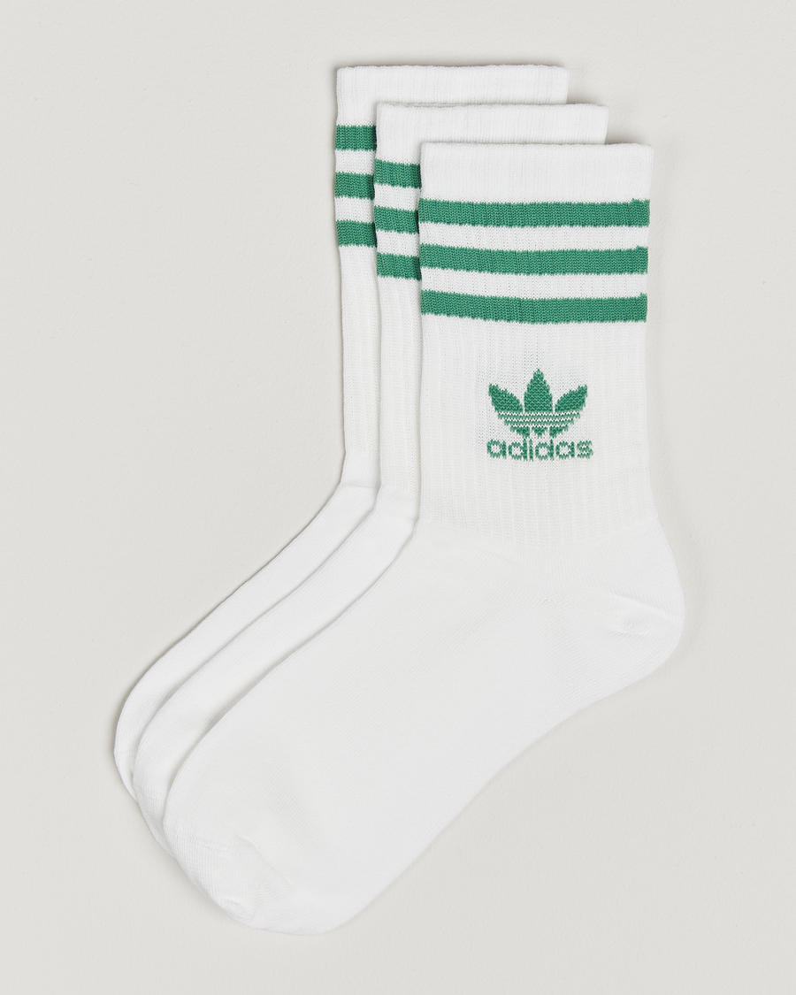 Herre | Undertøy | adidas Originals | 3-Pack Crew Sock White/Green