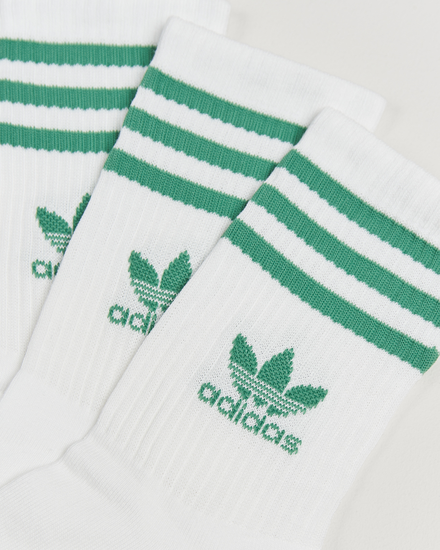 Herre | Undertøy | adidas Originals | 3-Pack Crew Sock White/Green