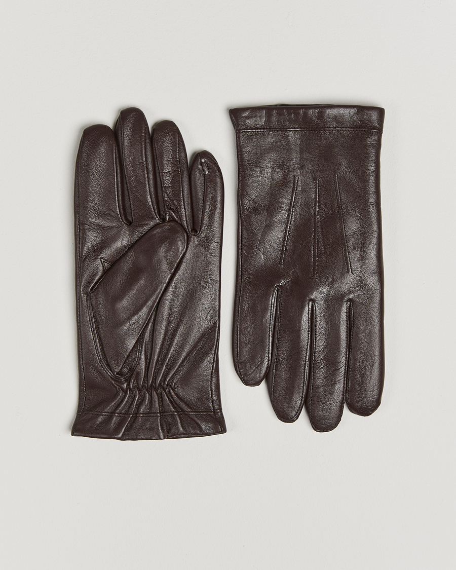 Herre | Hansker | Amanda Christensen | Lined Leather Gloves Brown