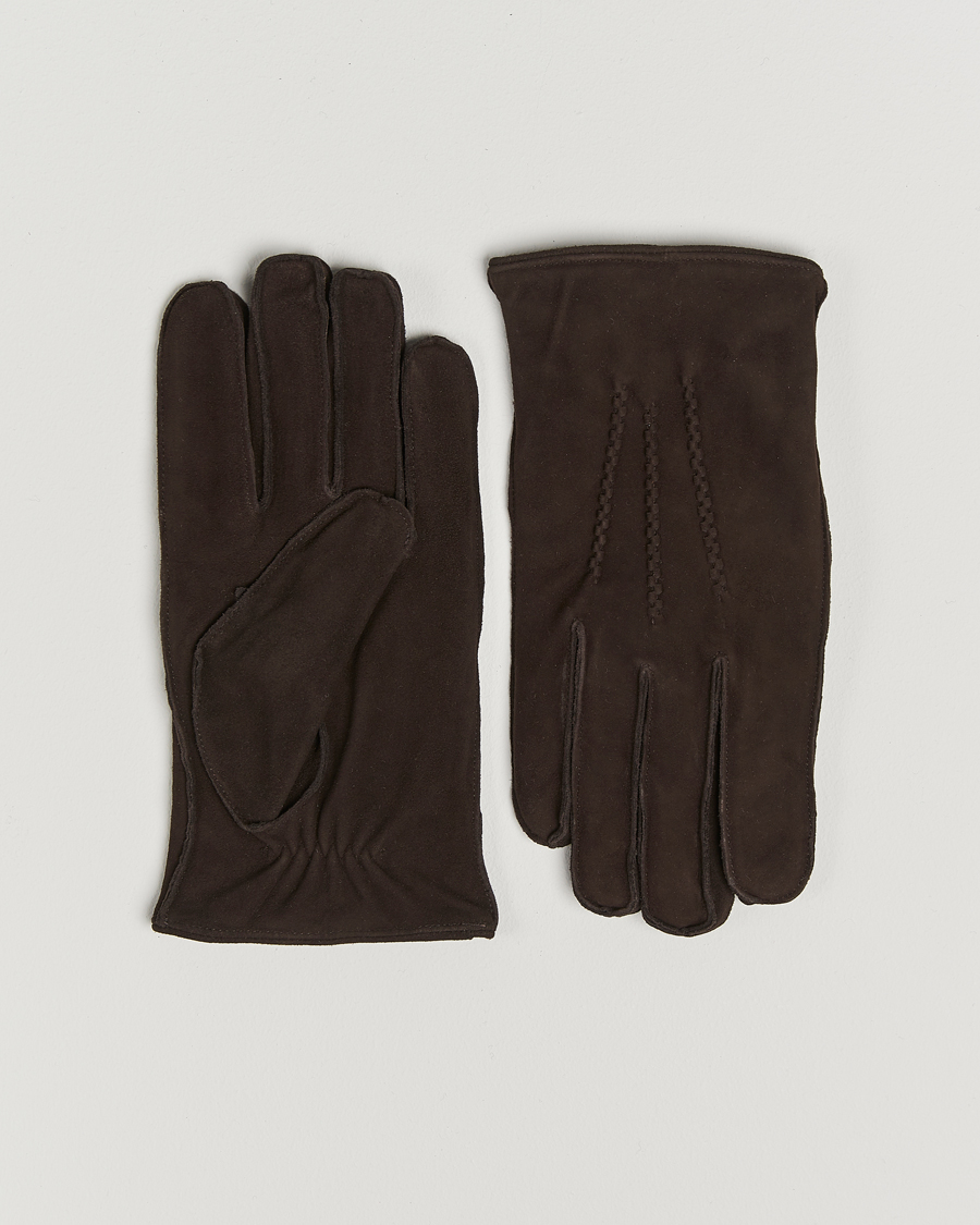 Herre | Hansker | Amanda Christensen | Lined Suede Gloves Brown