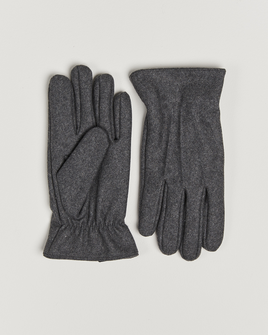 Herre | Hansker | Amanda Christensen | Lined Wool Gloves Grey Melange