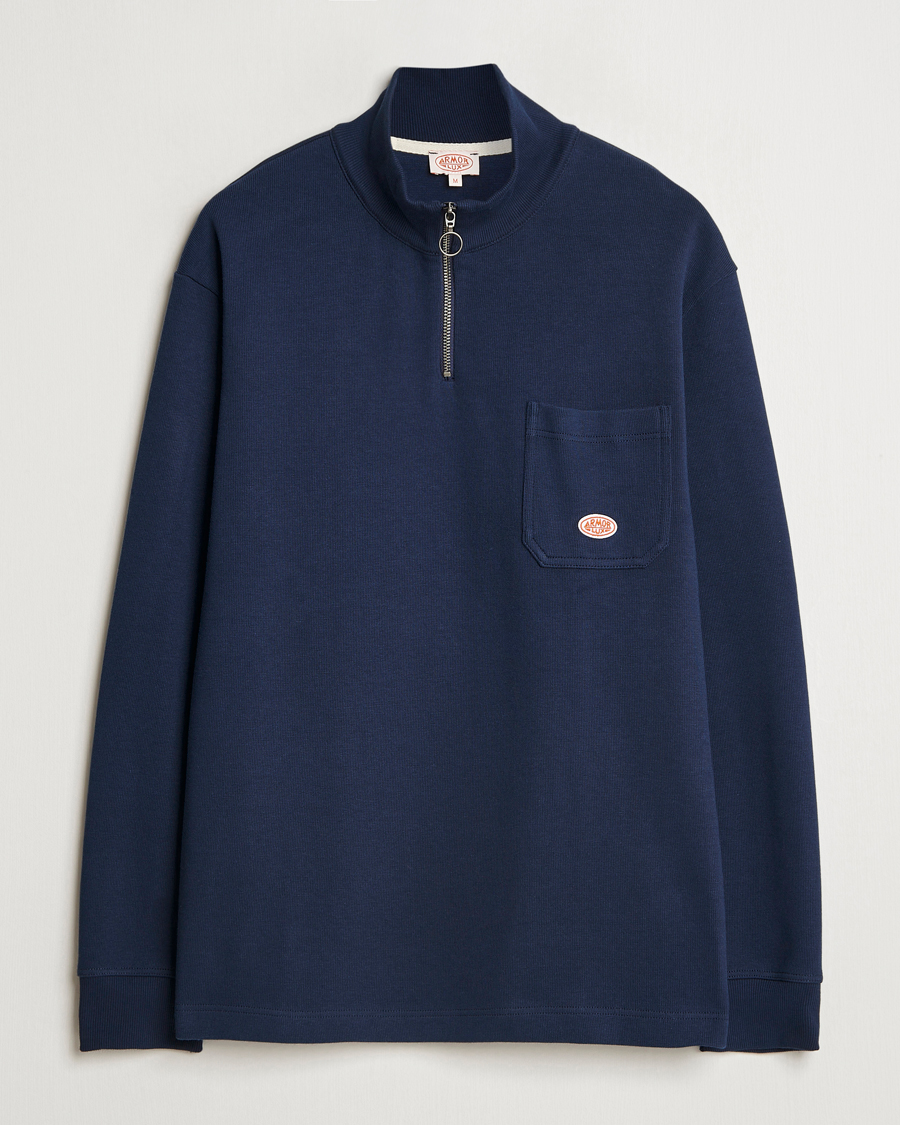 Herre | Gensere | Armor-lux | Camionneur Cotton Half Zip Sweater Deep Marine