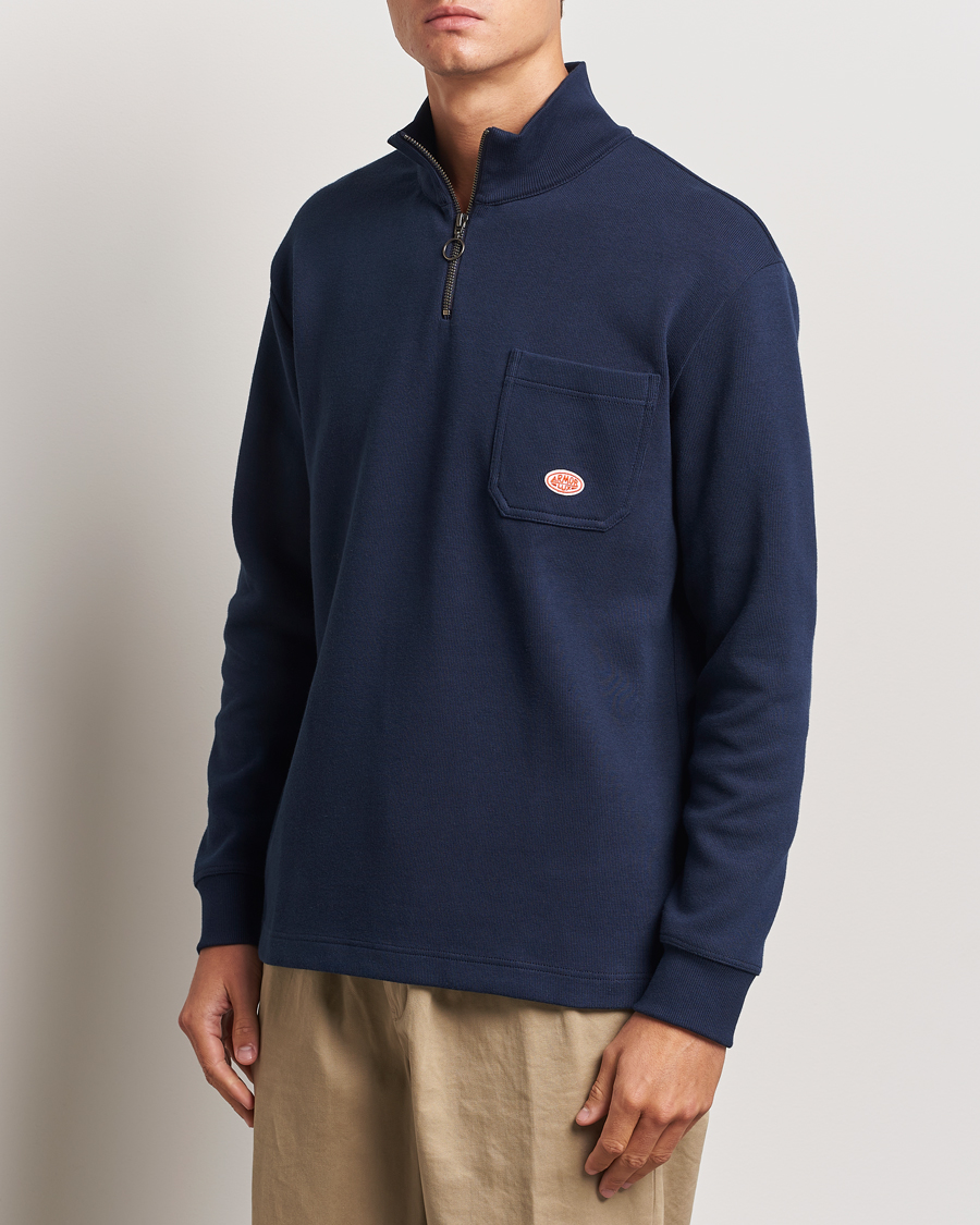 Herre | Gensere | Armor-lux | Camionneur Cotton Half Zip Sweater Deep Marine