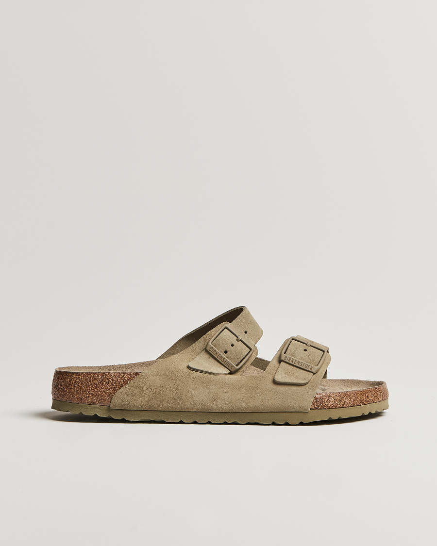 Herre | Sandaler og tøfler | BIRKENSTOCK | Arizona Soft Footbed Faded Khaki Suede