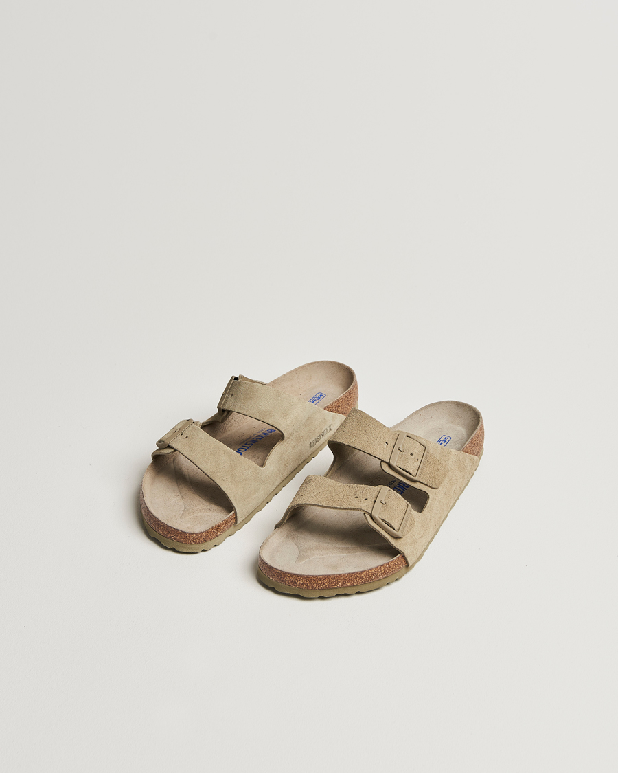 Herre | Sandaler og tøfler | BIRKENSTOCK | Arizona Soft Footbed Faded Khaki Suede