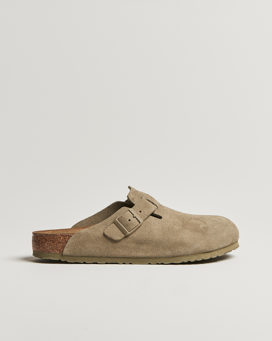 Herre | Sandaler og tøfler | BIRKENSTOCK | Boston Classic Footbed Faded Khaki Suede