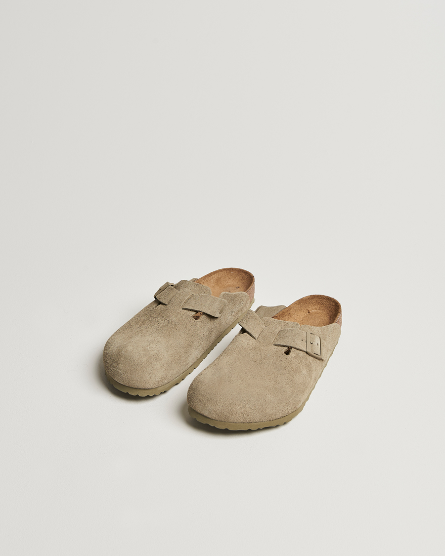 Herre | Sandaler og tøfler | BIRKENSTOCK | Boston Classic Footbed Faded Khaki Suede