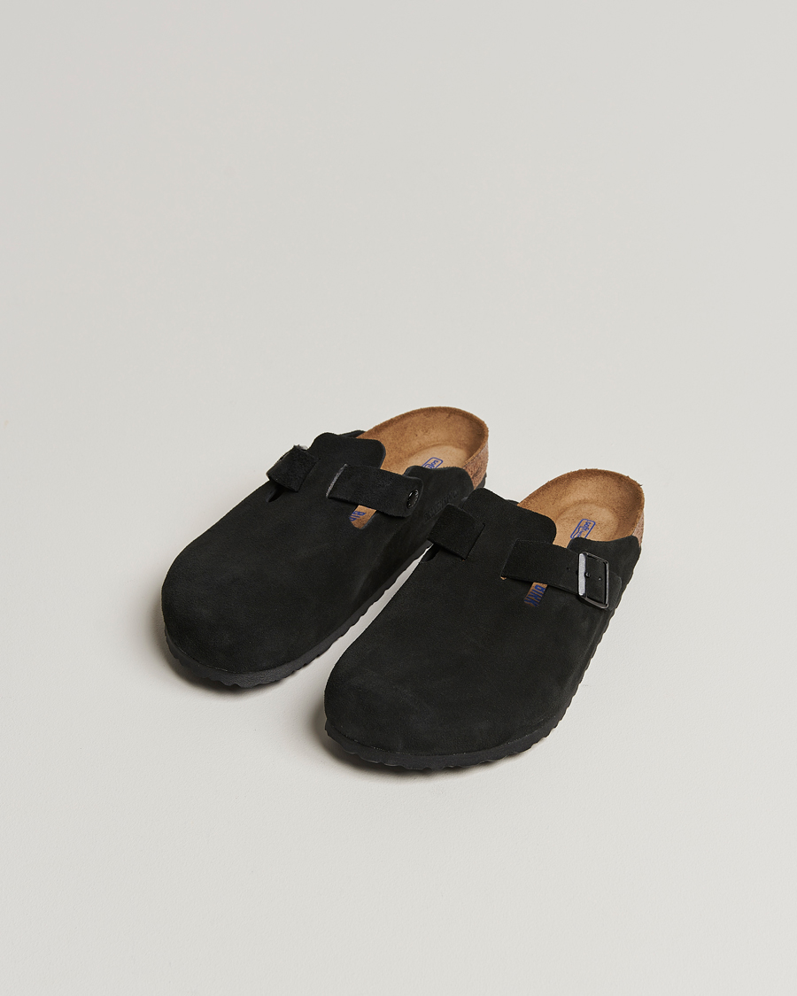Herre | Sandaler og tøfler | BIRKENSTOCK | Boston Soft Footbed Black Suede