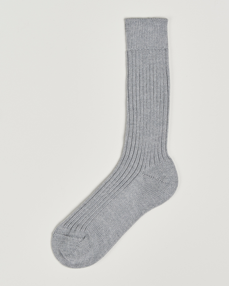 Herre | Undertøy | Bresciani | Heavy Wool Socks Light Grey