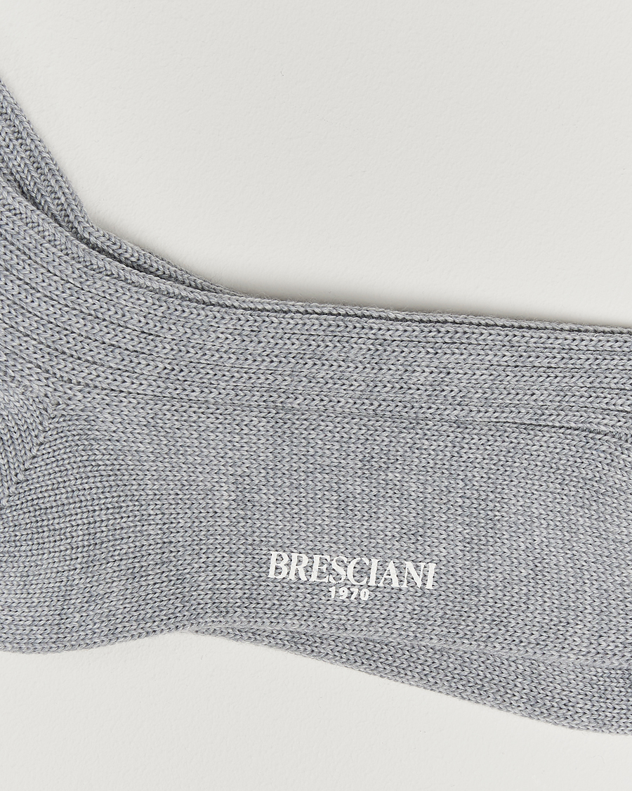Herre | Undertøy | Bresciani | Heavy Wool Socks Light Grey