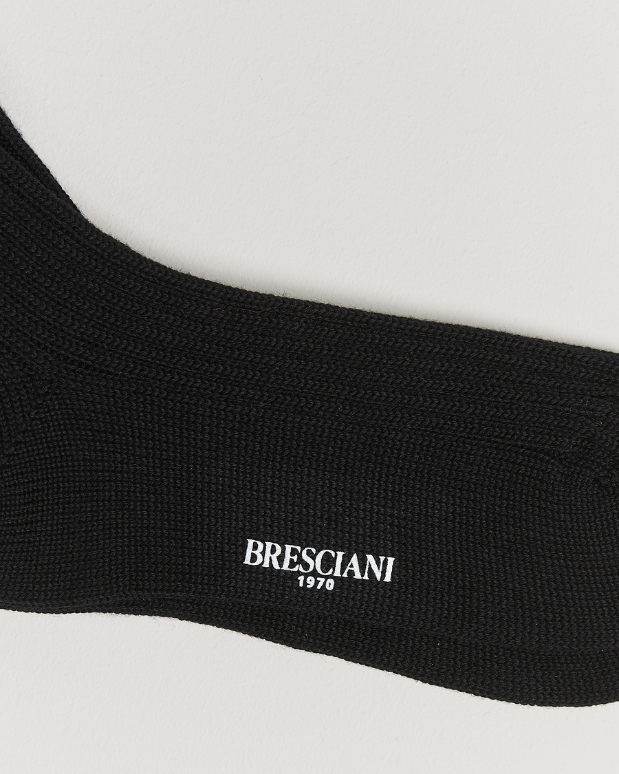 Herre | Undertøy | Bresciani | Heavy Wool Socks Black