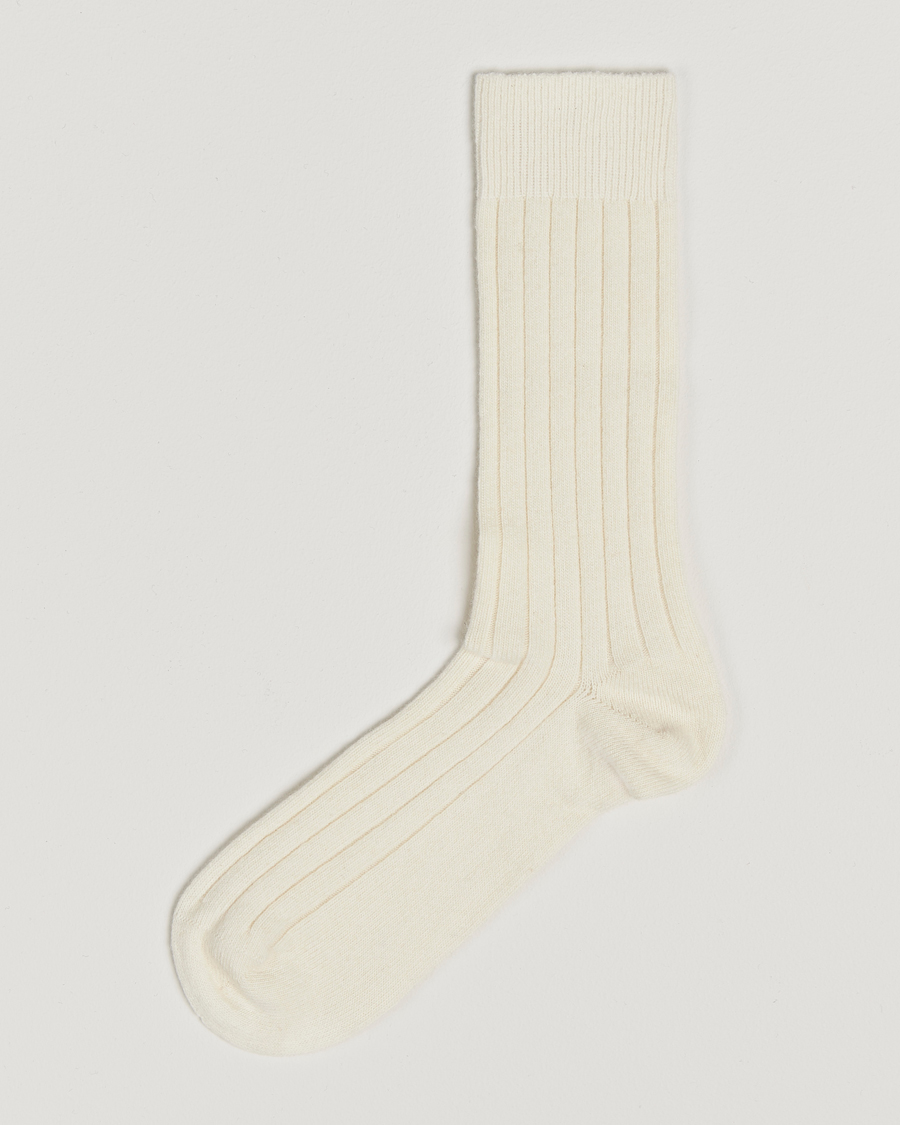Herre | Undertøy | Bresciani | Wool/Cashmere Ribbed Socks White