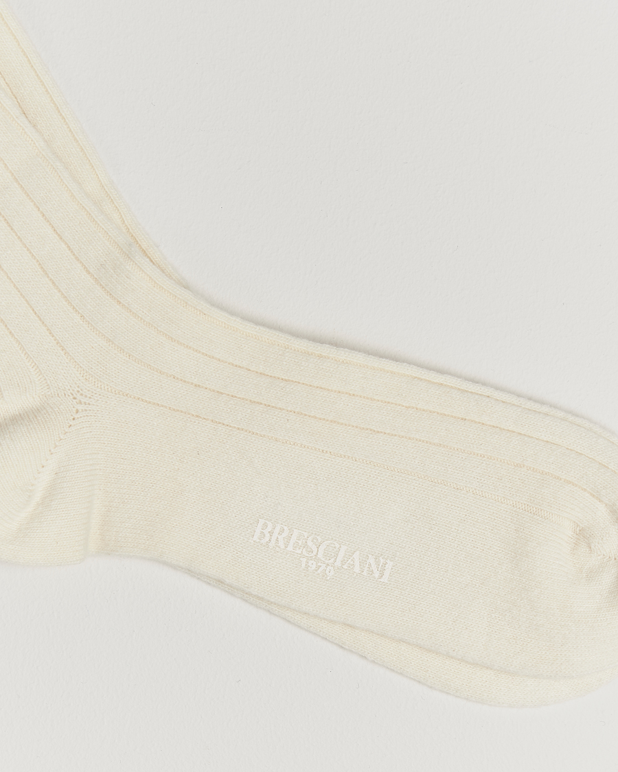 Herre | Undertøy | Bresciani | Wool/Cashmere Ribbed Socks White