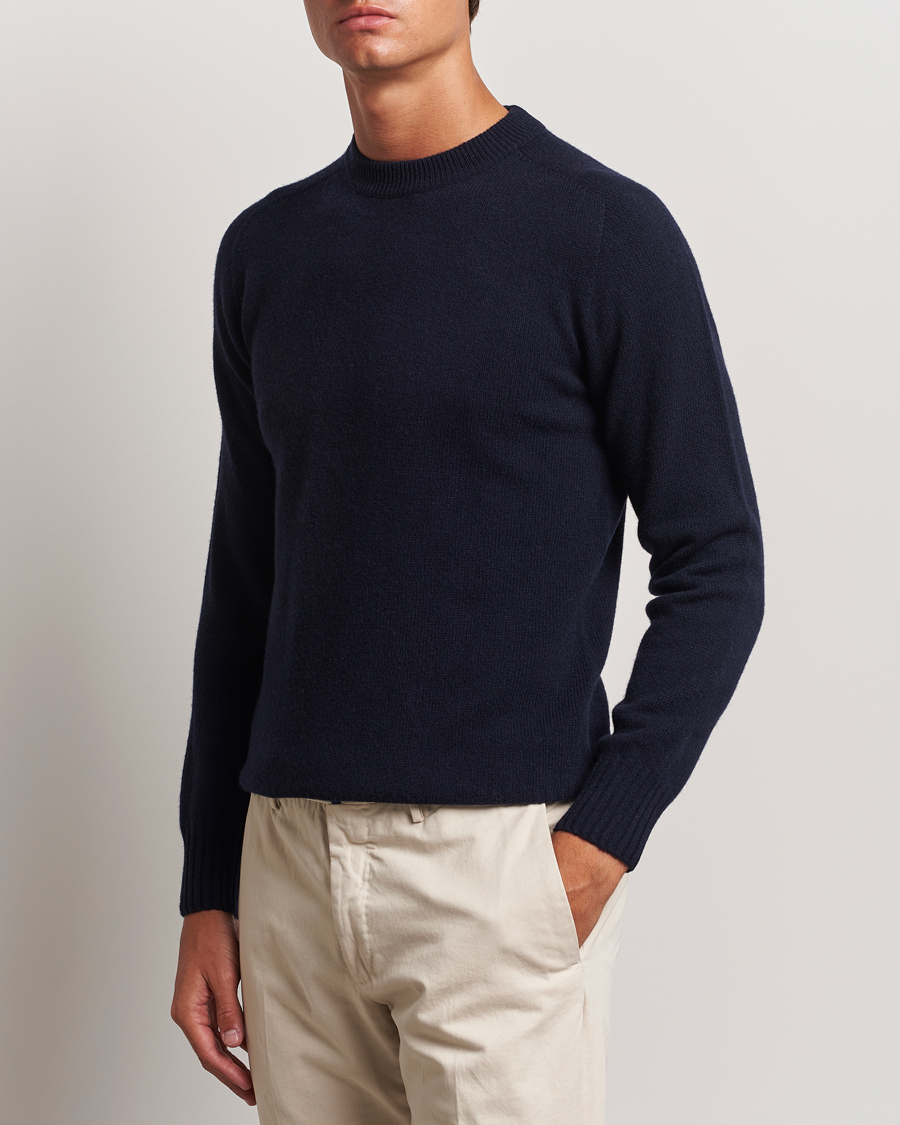 Herre | Gensere | Altea | Wool/Cashmere Crew Neck Pullover Navy