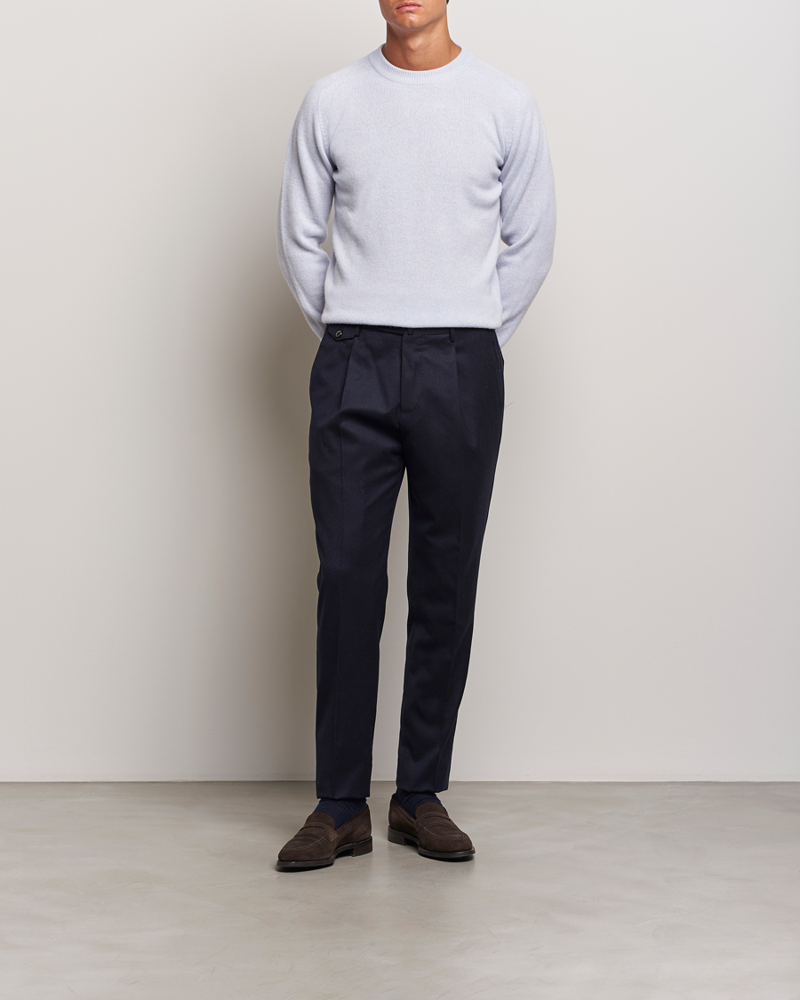 Herre | Gensere | Altea | Wool/Cashmere Crew Neck Pullover Light Blue