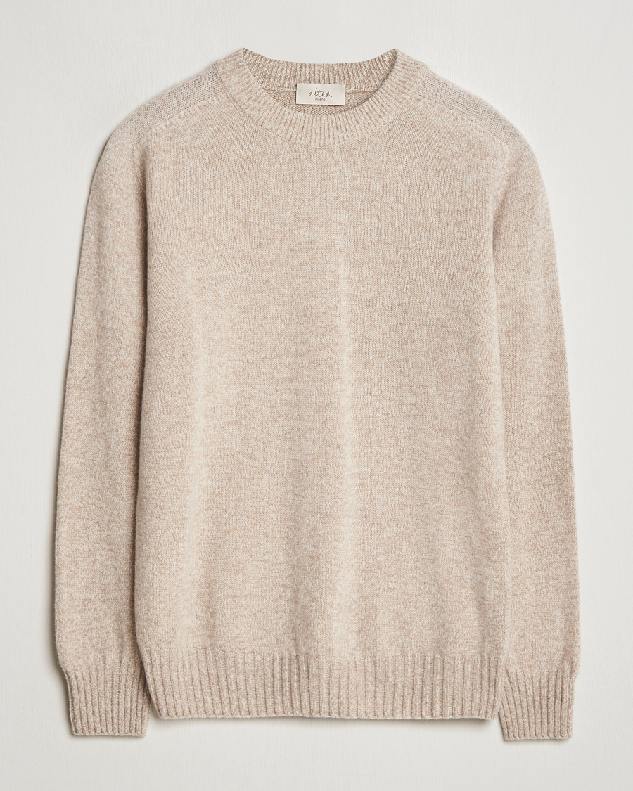 Herre | Gensere | Altea | Wool/Cashmere Crew Neck Pullover Beige Melange