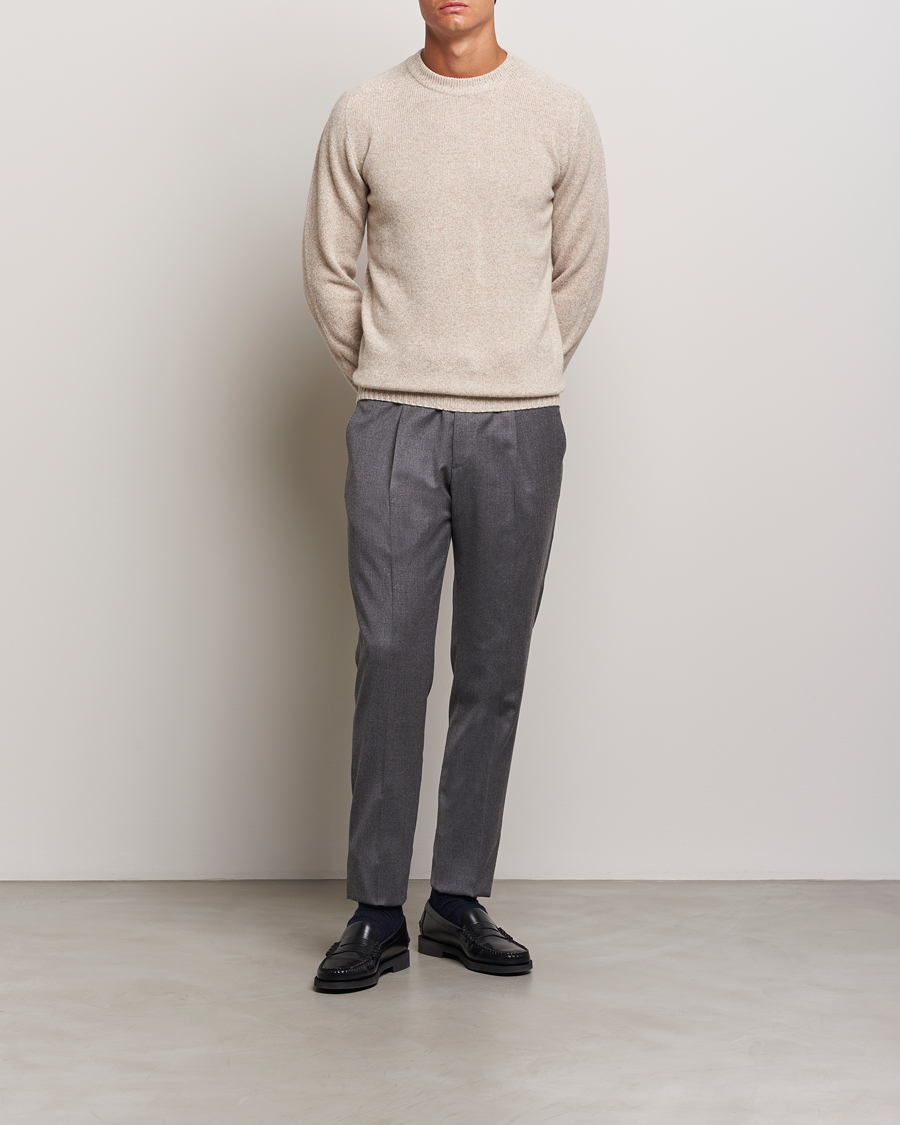 Herre | Gensere | Altea | Wool/Cashmere Crew Neck Pullover Beige Melange