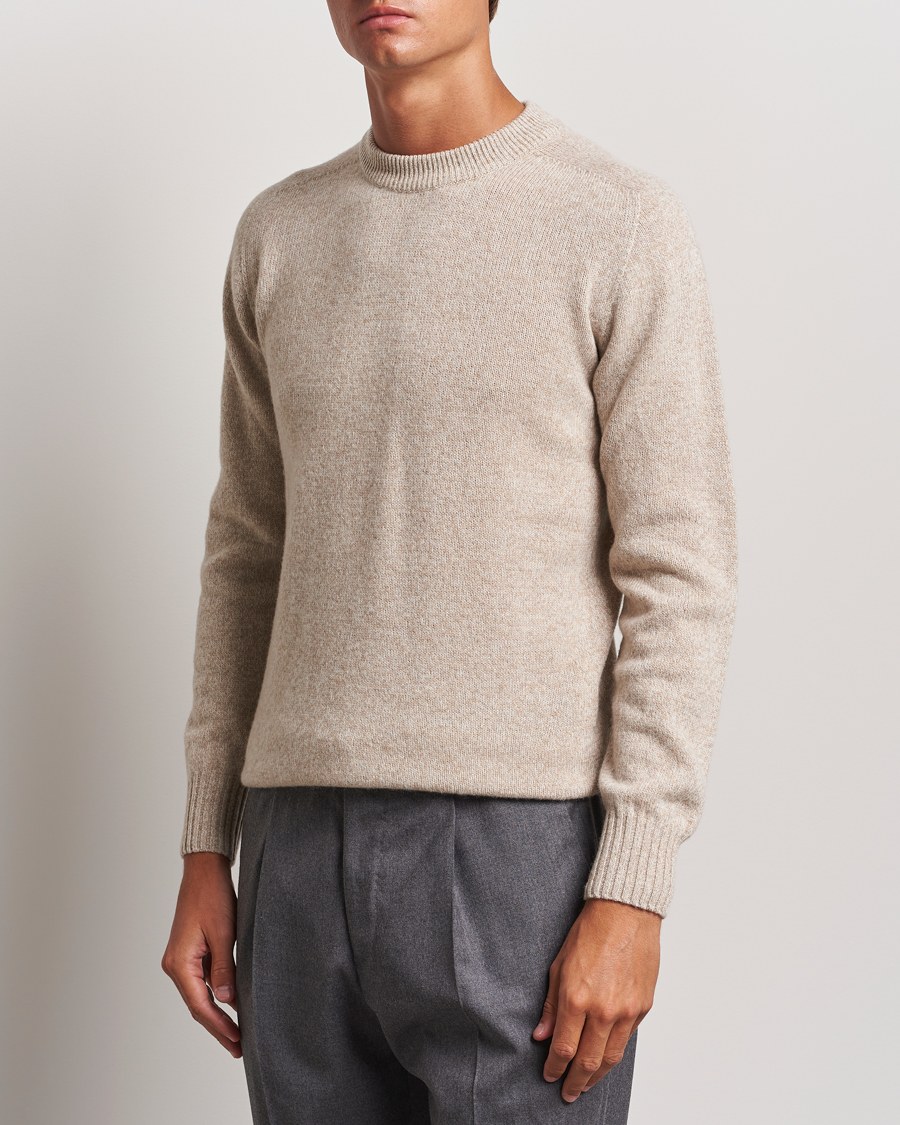 Herre | Gensere | Altea | Wool/Cashmere Crew Neck Pullover Beige Melange