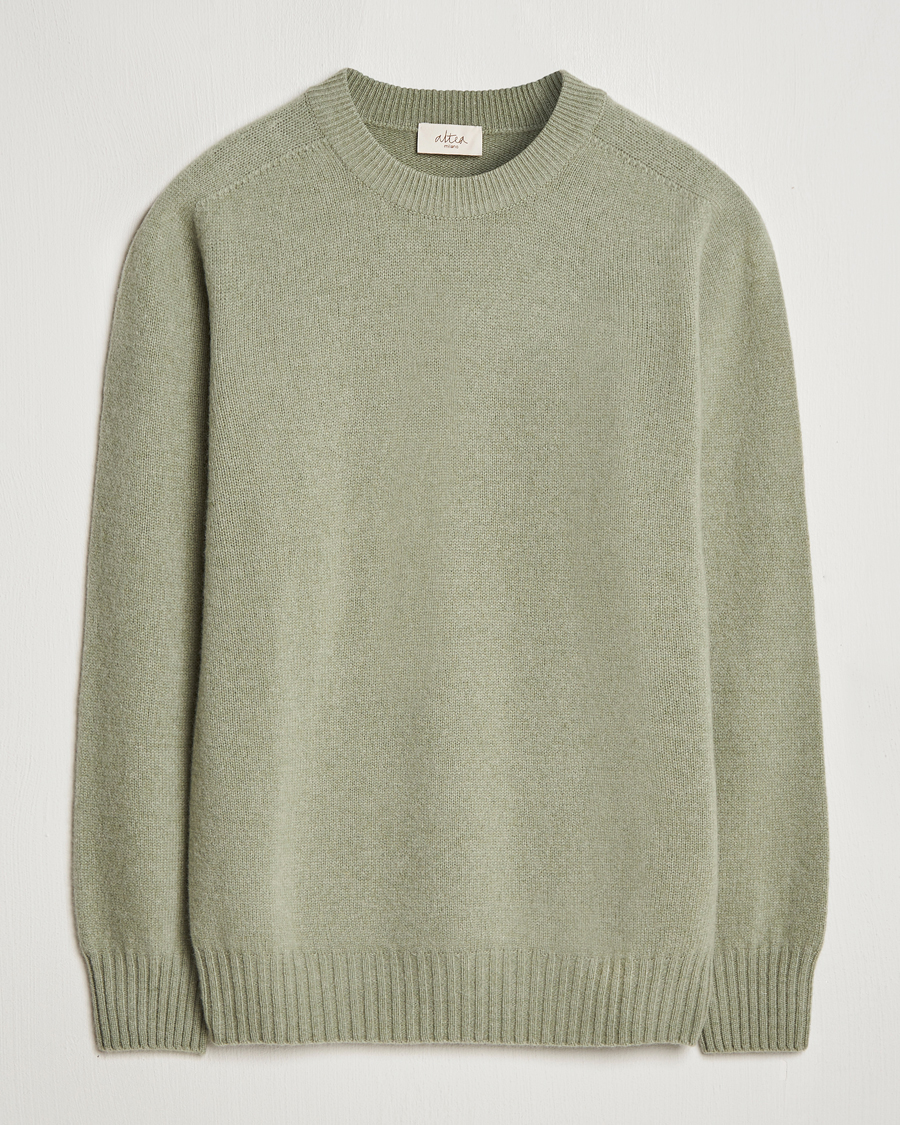 Herre | Gensere | Altea | Wool/Cashmere Crew Neck Pullover Sage