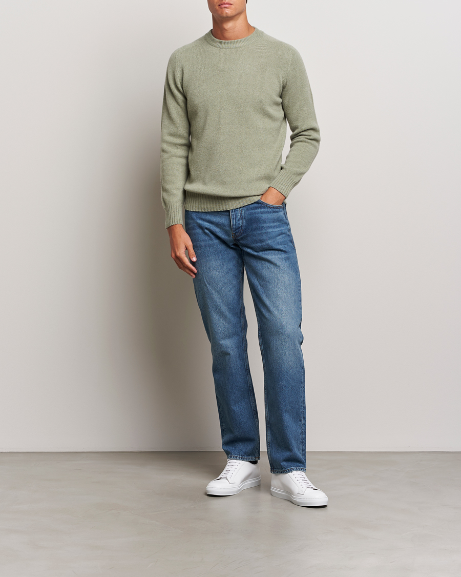Herre | Gensere | Altea | Wool/Cashmere Crew Neck Pullover Sage