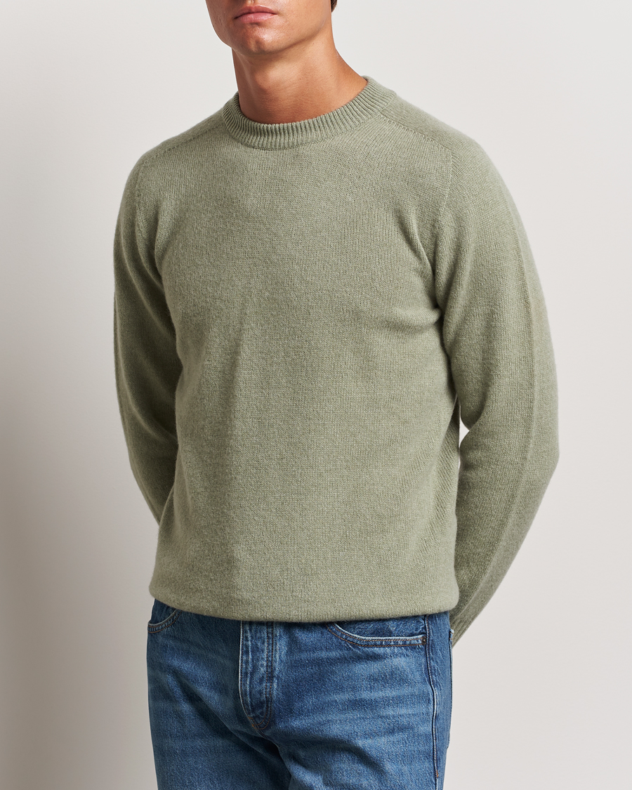 Herre | Gensere | Altea | Wool/Cashmere Crew Neck Pullover Sage