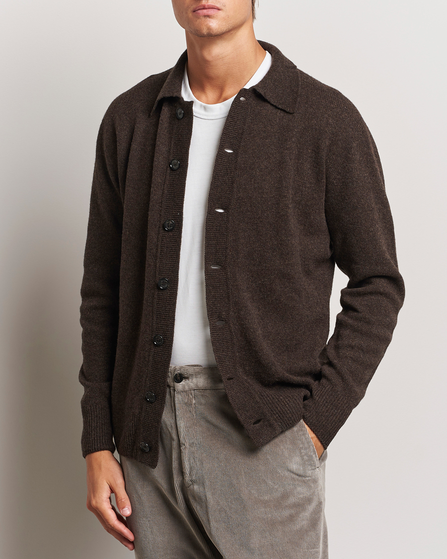 Herre | Gensere | Altea | Shetland Collared Cardigan Brown