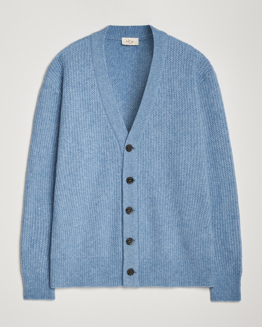 Herre | Gensere | Altea | Soft Rib Stich Cardigan Light Blue