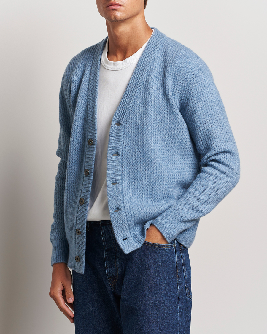 Herre | Gensere | Altea | Soft Rib Stich Cardigan Light Blue