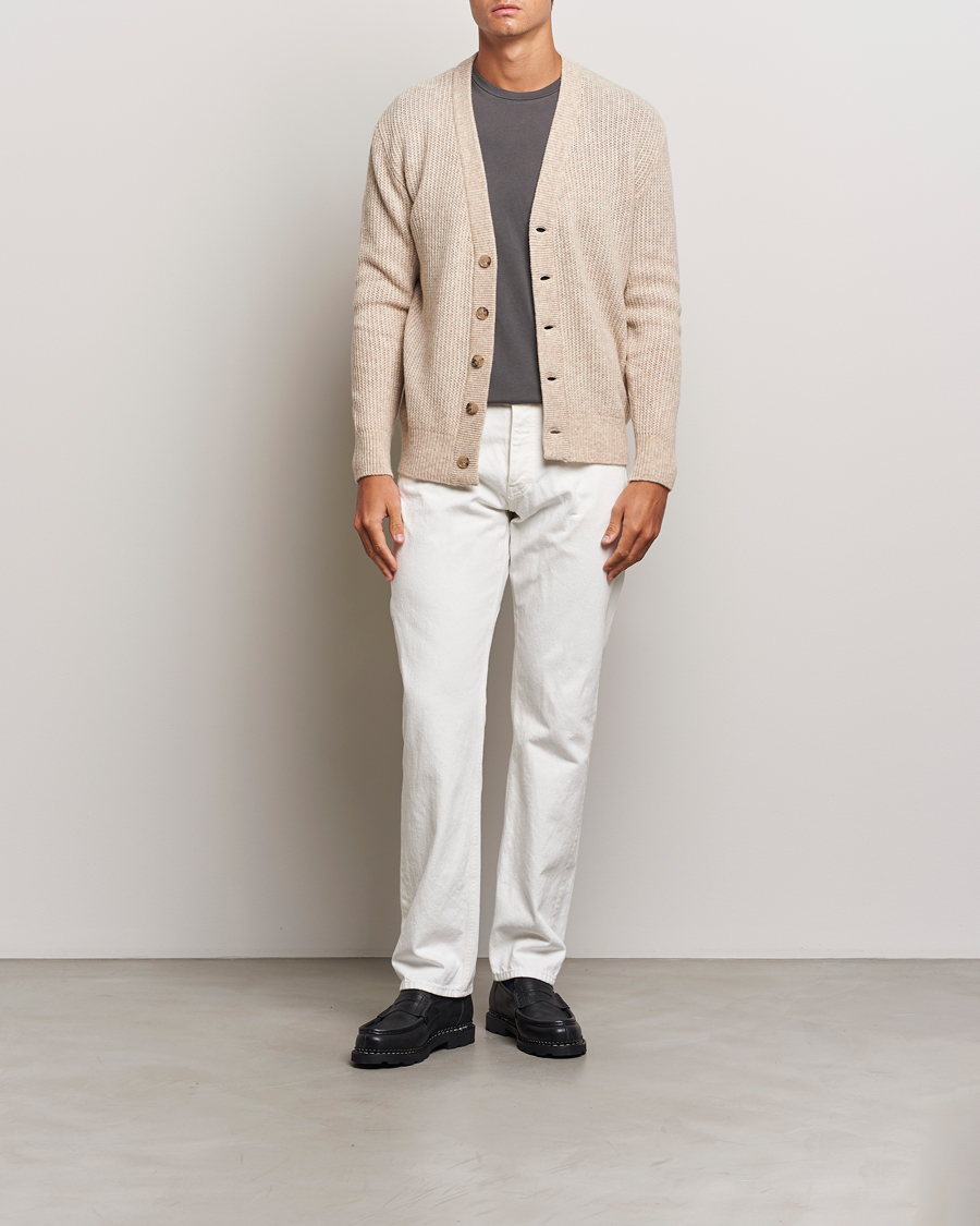 Herre | Gensere | Altea | Soft Rib Stich Cardigan Cream
