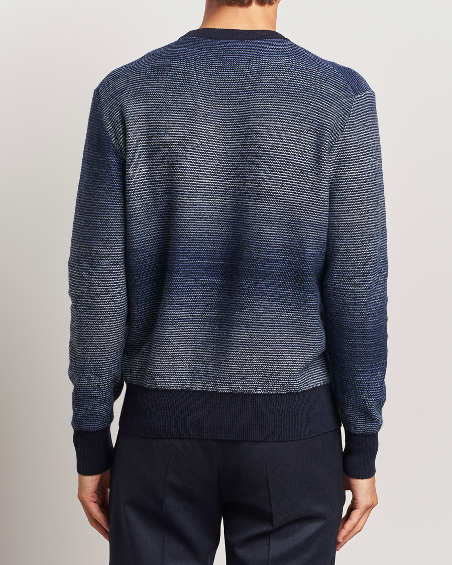 Herre | Gensere | Altea | Jacquard Stripe Sweater Navy