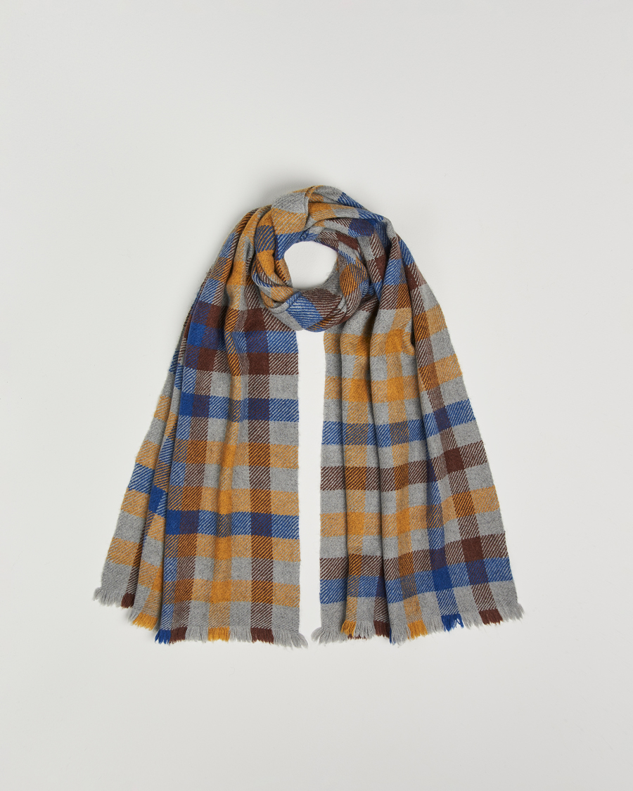 Herre | Altea Check Wool Scarf Yellow/Beige | Altea | Check Wool Scarf Yellow/Beige
