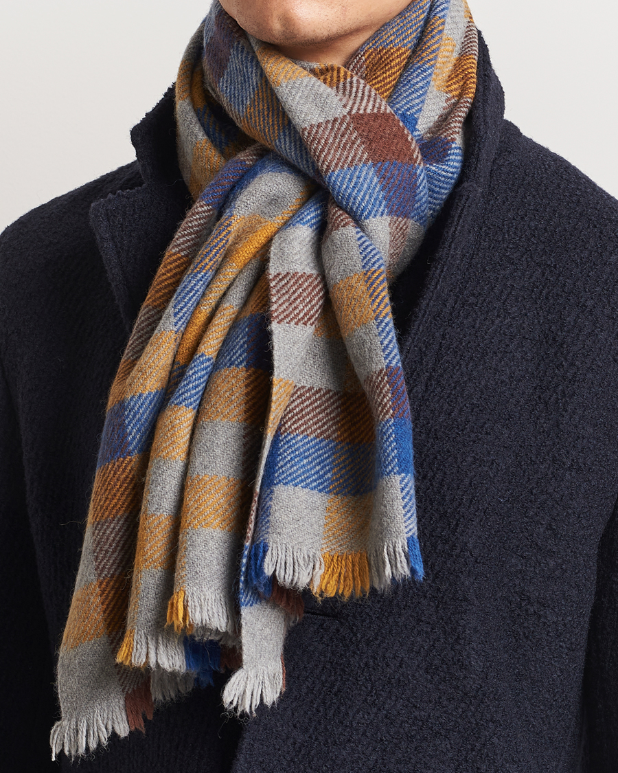 Herre | Altea Check Wool Scarf Yellow/Beige | Altea | Check Wool Scarf Yellow/Beige