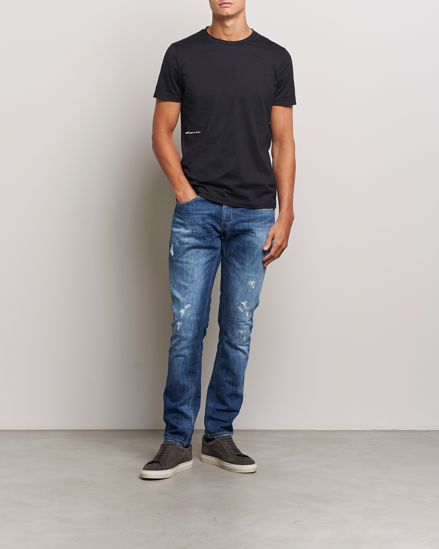 Herre | Jeans | Dondup | George Light Distressed Jeans Medium Blue