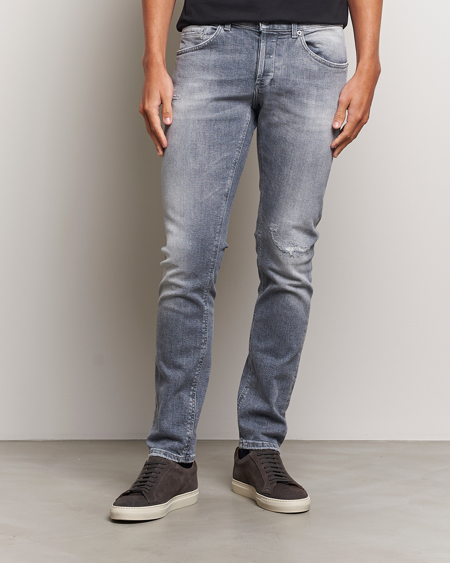 Herre | Jeans | Dondup | George Light Distressed Jeans Light Grey