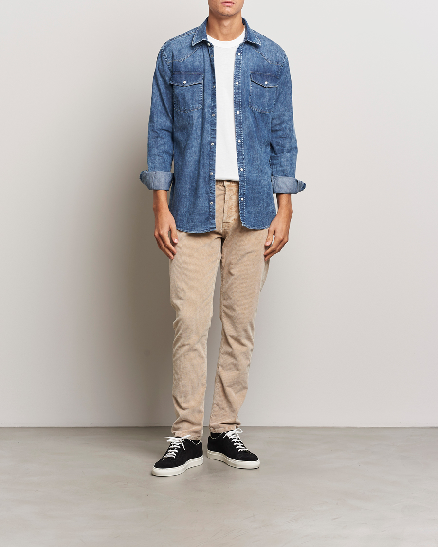 Herre | Bukser | Dondup | Icon Corduroy Trousers Light Beige