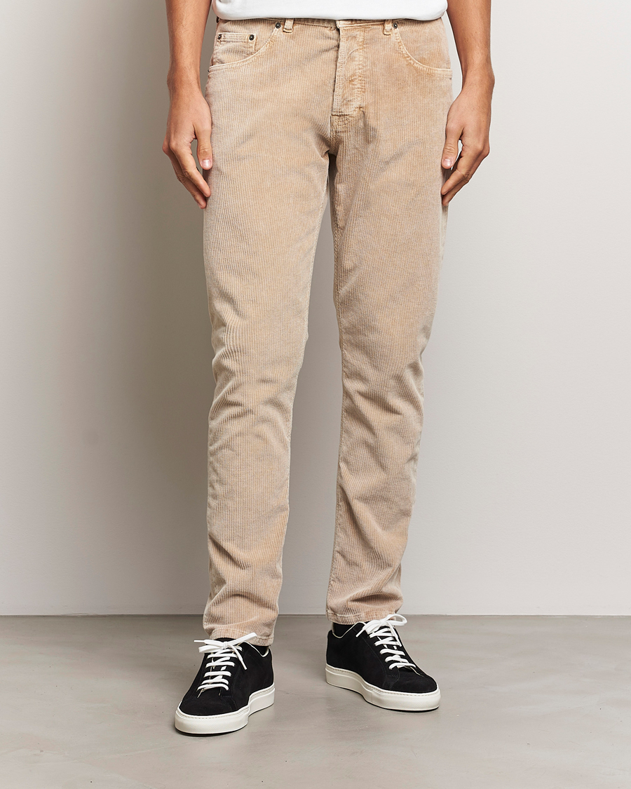 Herre | Bukser | Dondup | Icon Corduroy Trousers Light Beige