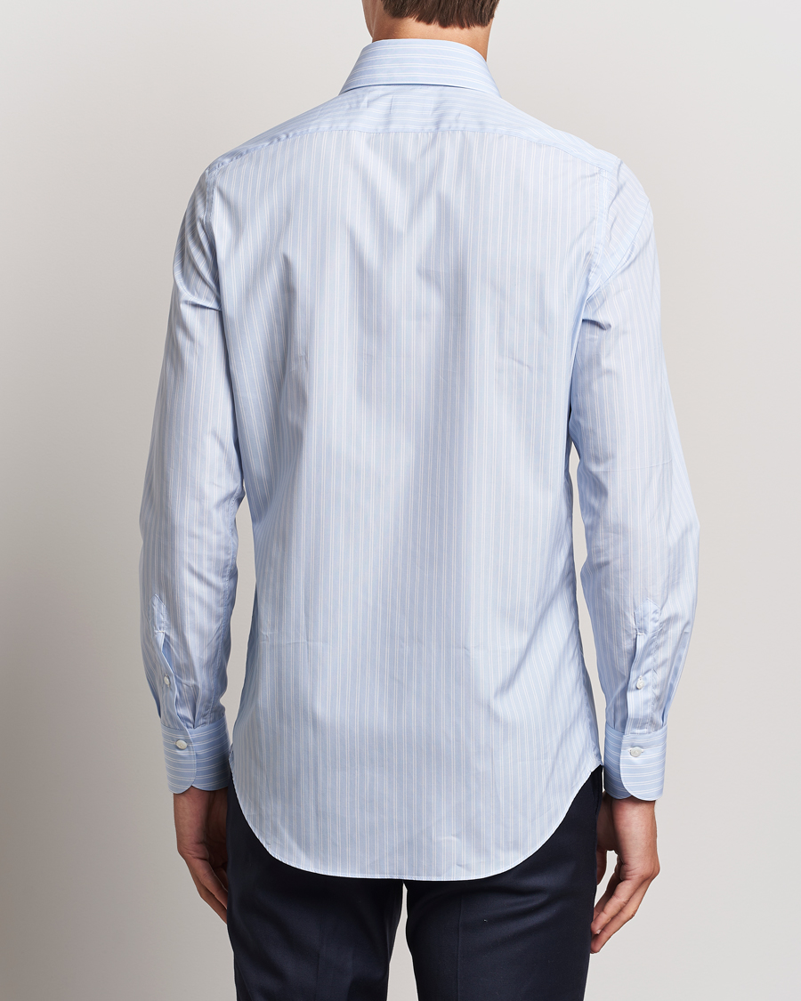 Herre | Skjorter | Finamore Napoli | Milano Slim Giza 170 Striped Dress Shirt Blue