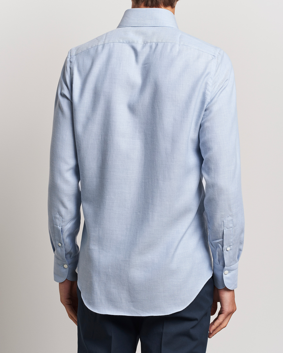 Herre | Skjorter | Finamore Napoli | Milano Slim Cashmere BD Shirt Light Blue