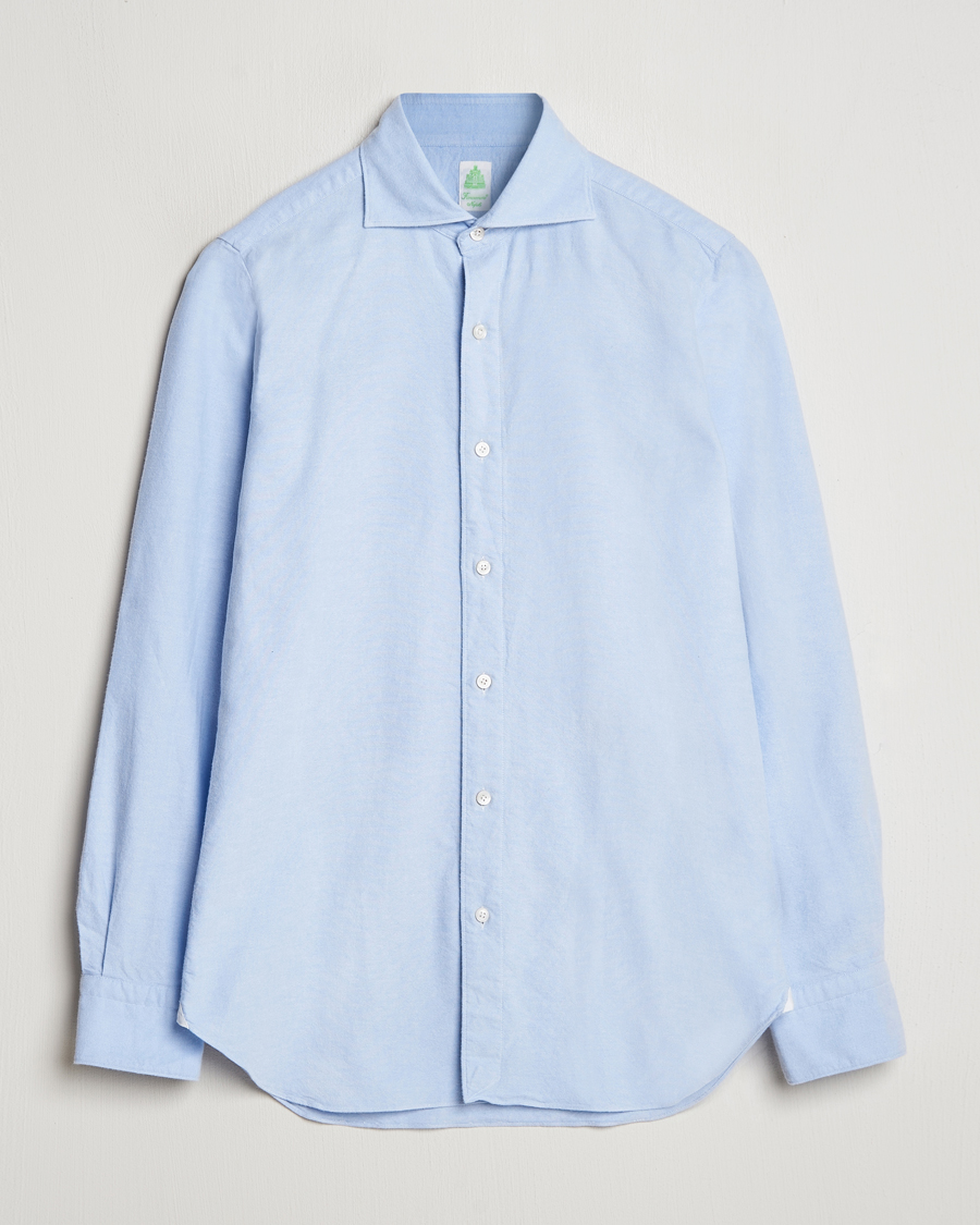 Herre | Skjorter | Finamore Napoli | Gaeta Brushed Oxford Shirt Light Blue