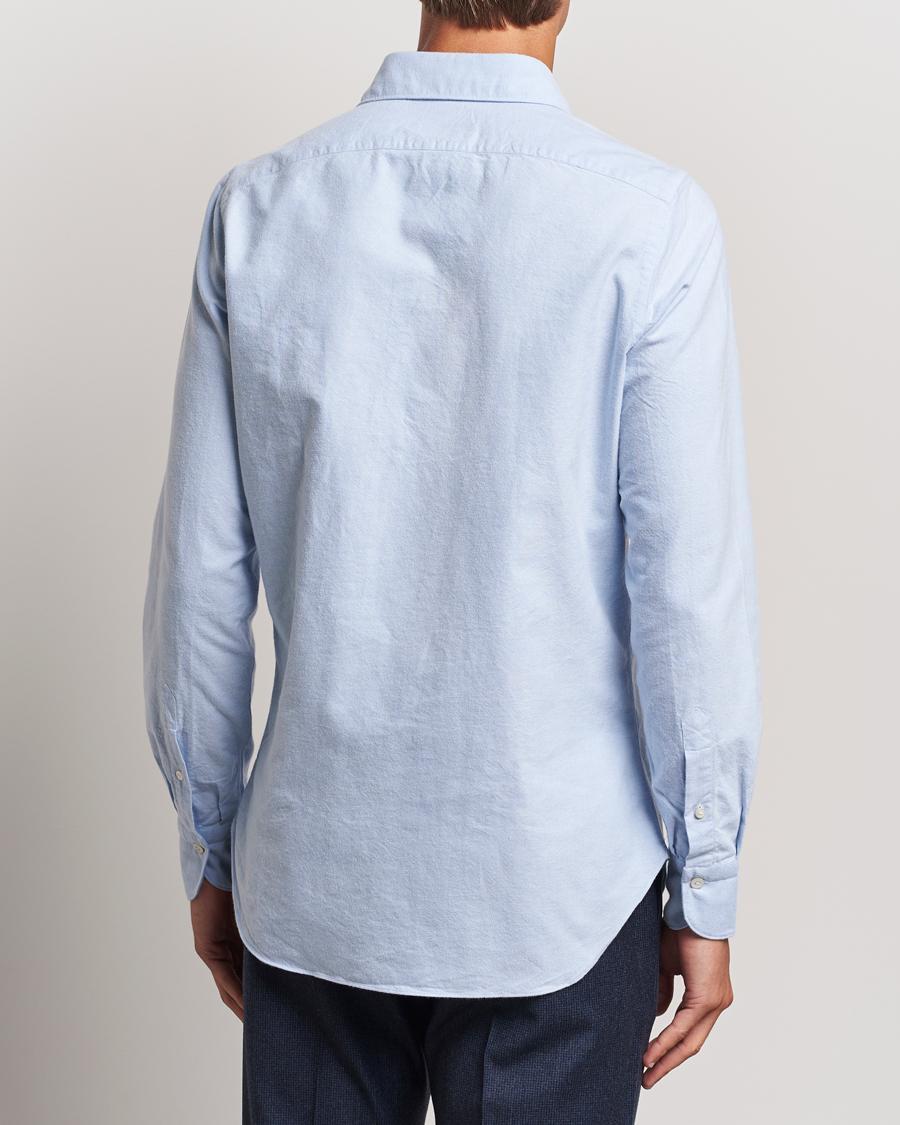 Herre | Skjorter | Finamore Napoli | Gaeta Brushed Oxford Shirt Light Blue